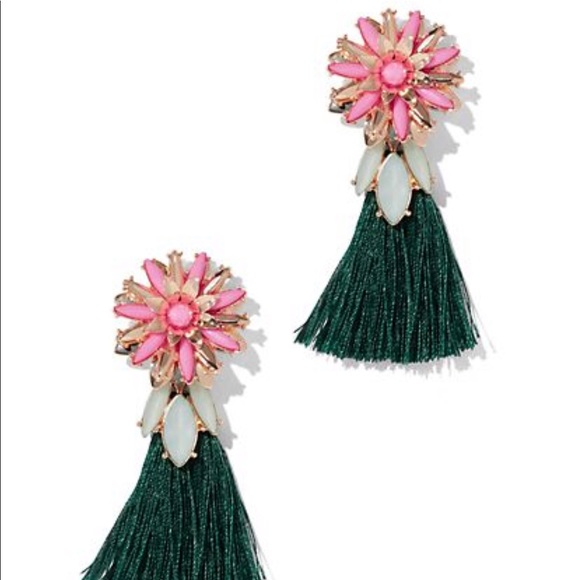 Precious Emerald tassel drop earrings - Picture 2 of 3